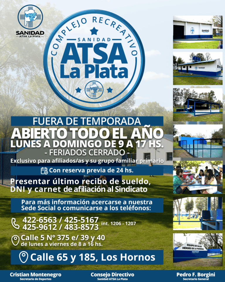 Vacaciones de invierno en nuestro Complejo Recreativo ATSA La Plata