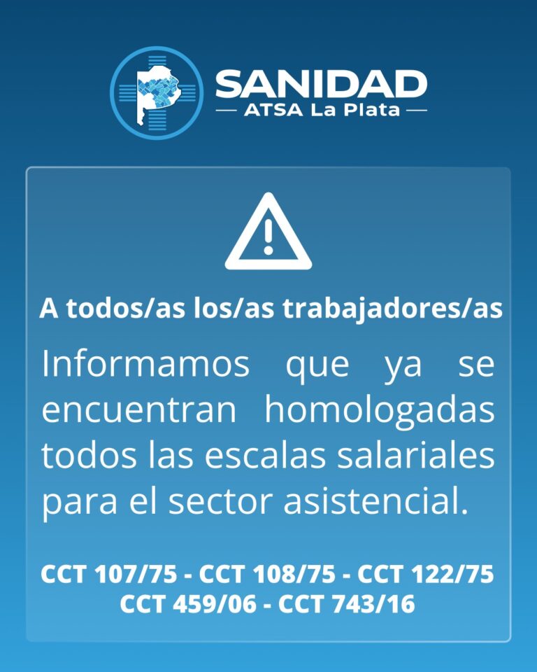 Homologación de escalas salariales para el sector asistencial