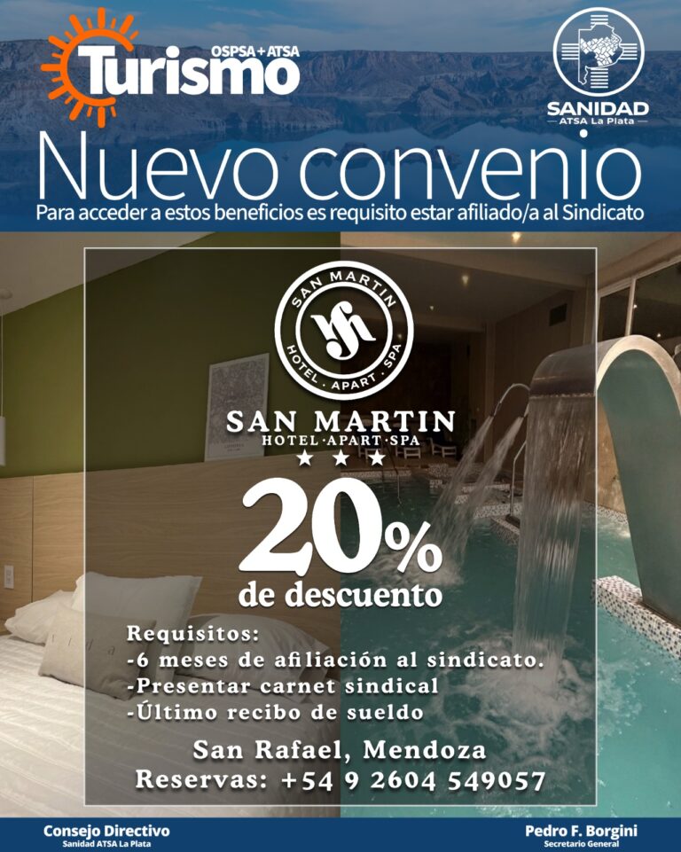 Nuevo Convenio con San Martín Hotel-Apart-Spa